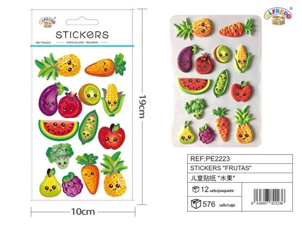 Pegatinas decorativas "Frutas" 10x19cm para manualidades y decoración