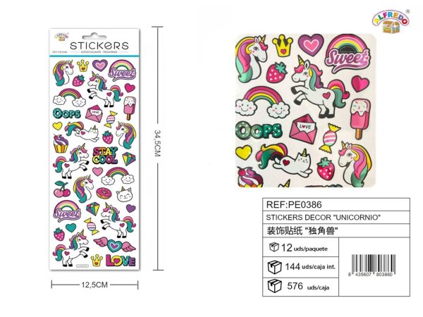 Pegatinas decorativas "Unicornio" 12.5x34.5cm - Decoraciones infantiles
