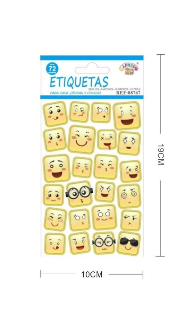 Pegatinas emoticonos 10x19cm para manualidades
