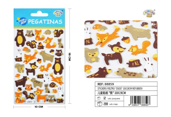 Pegatinas fieltro "Osos" 10 x 19 cm - Decoración