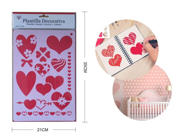 Plantilla decorativa "Corazón" 21x35 cm - Plantillas decorativas