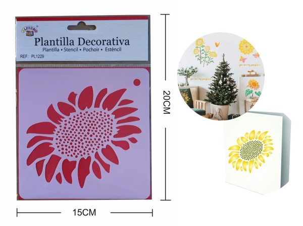 Plantilla decorativa "Girasol" 15 x 20 cm - Plantillas de artesanía