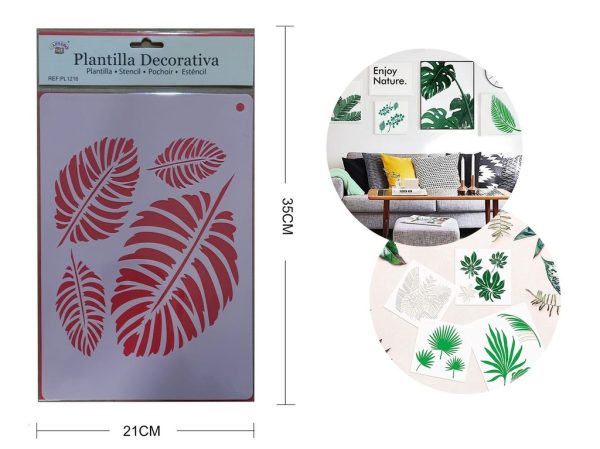 Plantilla decorativa "Hoja" 21x35 cm - Plantillas decorativas