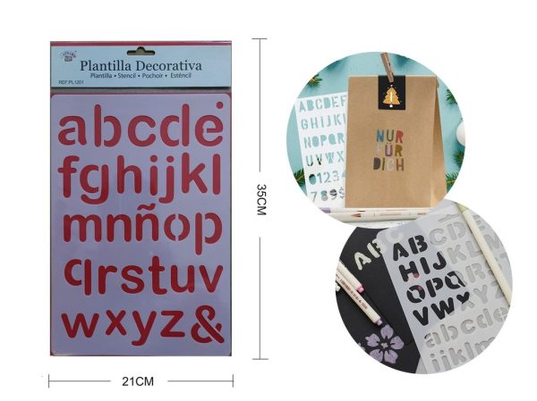 Plantilla decorativa "Letras minúsculas" 21x35 cm - Plantillas decorativas