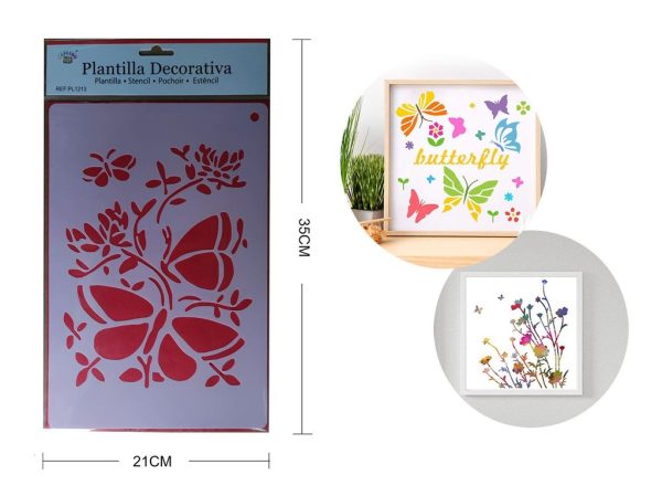 Plantilla decorativa "Mariposa" 21x35cm para manualidades y decoración