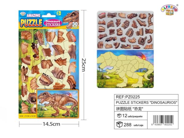 Puzzle stickers "Dinosaurios" 14.5x25cm - Material de arte