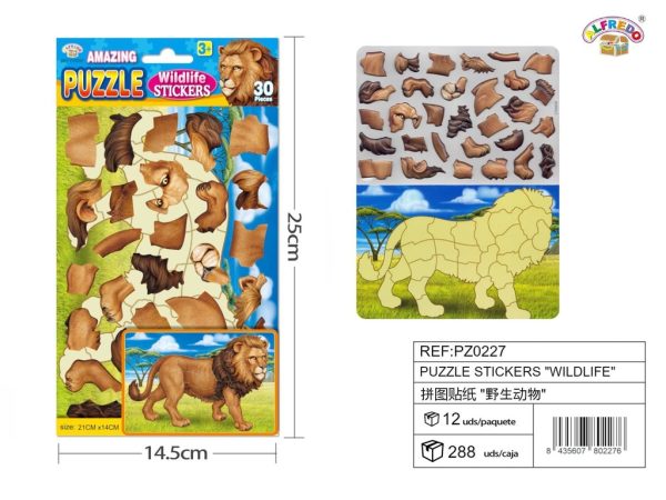 Puzzle stickers "Vida salvaje" 14.5x25cm - Material de arte