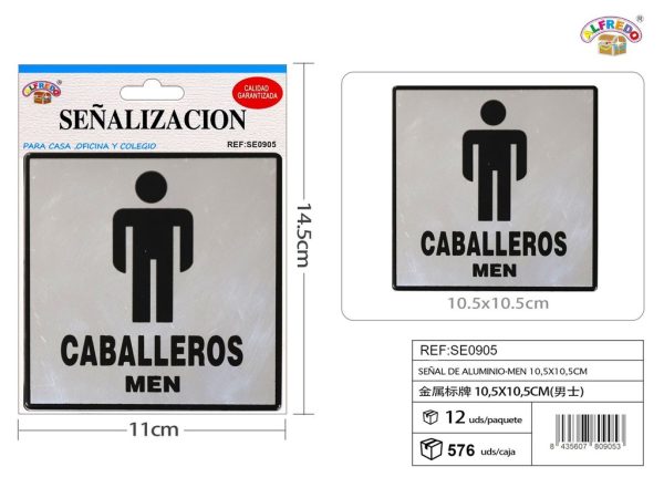 Señal de Aluminio-Men 10.5X10.5CM - Placa metálica decorativa