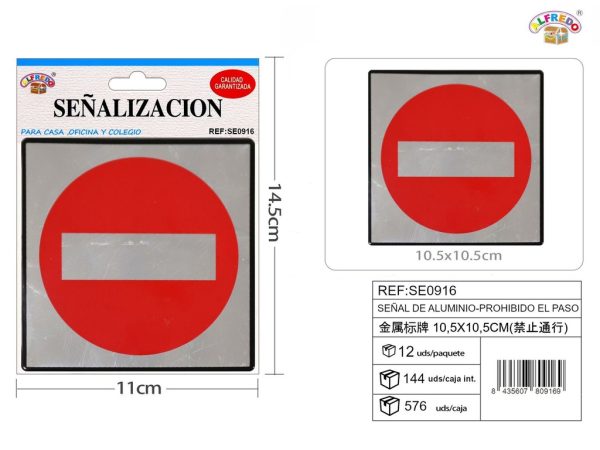 Señal de Aluminio-Prohibido el Paso - Placa metálica decorativa