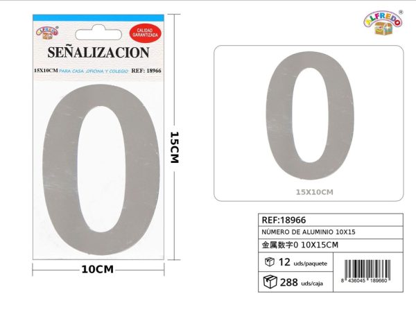 Señal de aluminio - Número 0 15x10cm - Señales decorativas