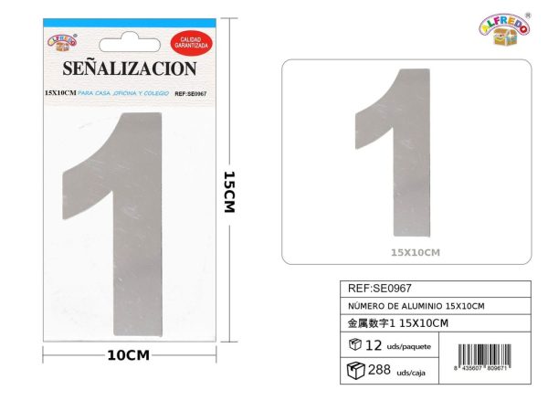 Señal de aluminio - Número 1 15x10cm - Señales decorativas