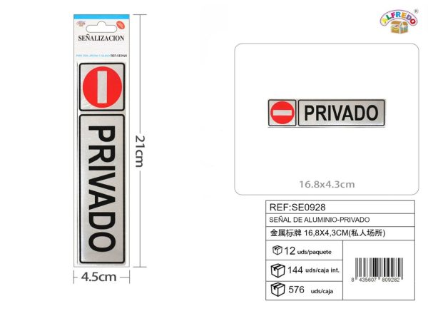 Señal de aluminio - PRIVADO - Etiquetas metálicas