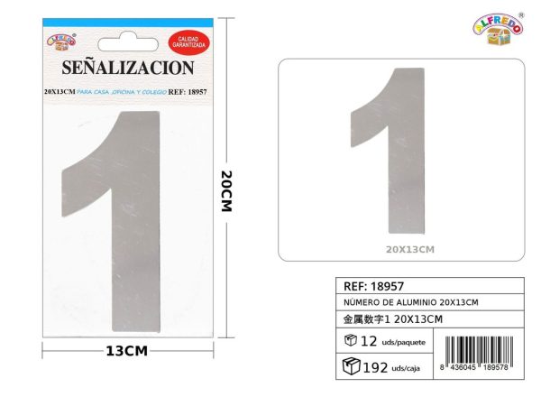 Señal de aluminio número 1 20x13cm - Señalización