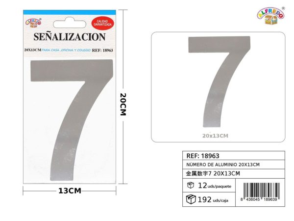 Señal de aluminio número 7 20x13cm - Señalización