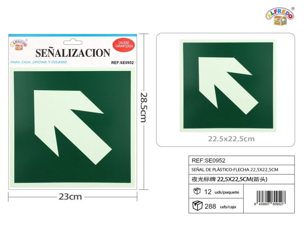 Señal de plástico-Flecha 22.5 x 22.5 cm - Señales de PVC