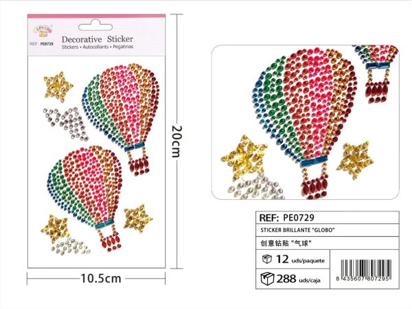 Sticker Brillante "Globo" 10.5x20 cm - Pegatinas de diamantes y perlas
