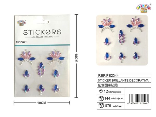 Sticker Brillante Decorativa 10x15 cm - Adorno de diamantes y perlas - Imagen 3