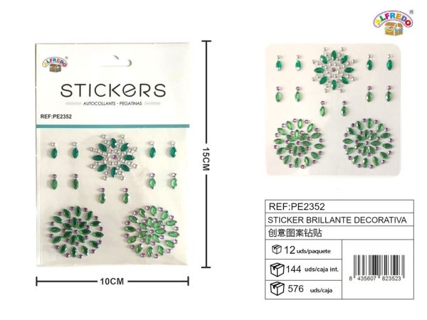 Sticker Brillante Decorativa 10x15 cm - Adorno de diamantes y perlas - Imagen 5