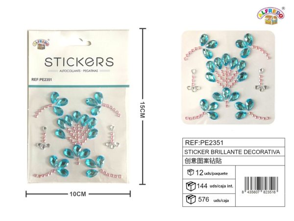 Sticker Brillante Decorativa 10x15 cm - Adorno de diamantes y perlas - Imagen 12