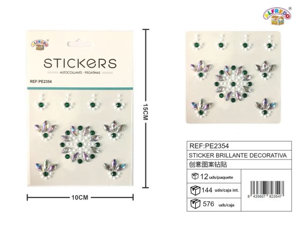 Sticker Brillante Decorativa 10x15 cm - Adorno de diamantes y perlas - Imagen 13