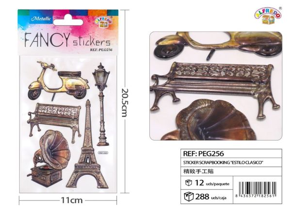 Sticker Scrapbooking "Estilo Clásico" 11X20.5CM - Pegatinas decorativas para manualidades - Imagen 2