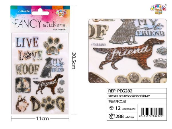 Sticker Scrapbooking "Friend" 11X20.5CM - Pegatinas decorativas para manualidades