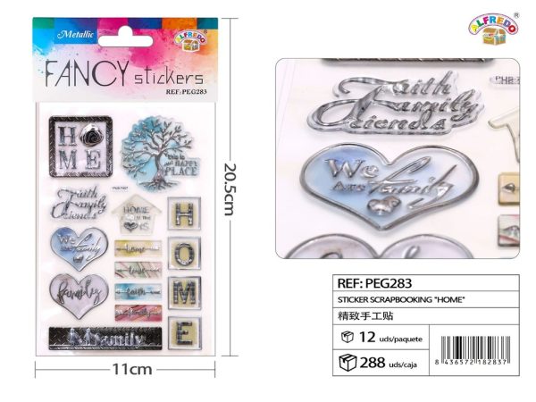 Sticker Scrapbooking "Home" 11X20.5CM - Pegatinas decorativas para manualidades