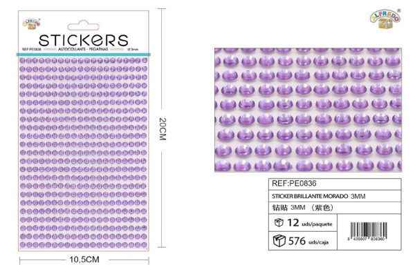 Sticker brillante morado 3mm 10.5x20cm para manualidades