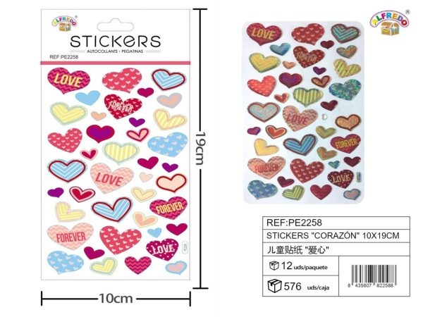 Stickers "Corazón" 10x19cm para manualidades y decoración
