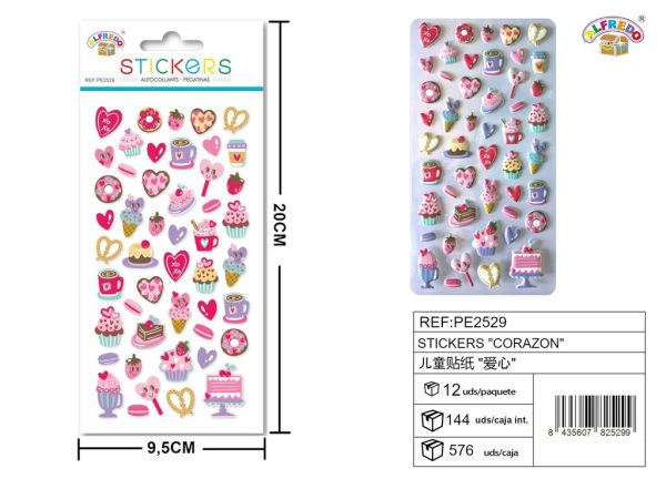 Stickers "Corazón" 9.5x20cm para manualidades y decoración