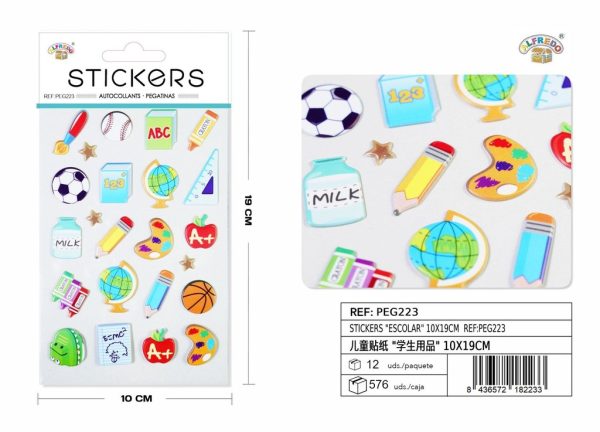 Stickers "Escolar" 10x19 cm - Adhesivos infantiles