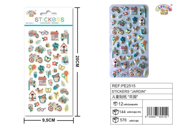 Stickers "Jardín" 9.5x20cm para manualidades y decoración
