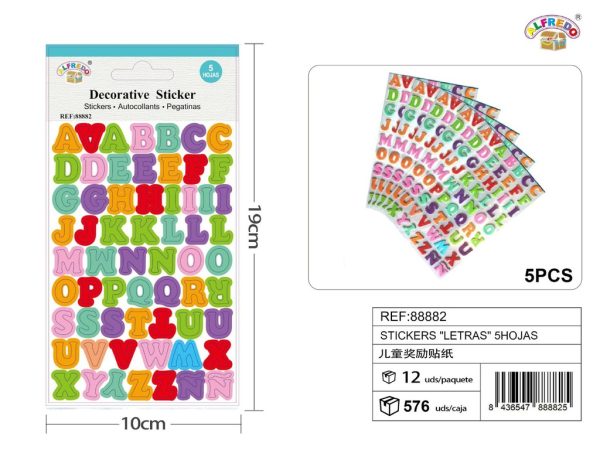 Stickers "Letras" 10X19 cm - Pegatinas para niños