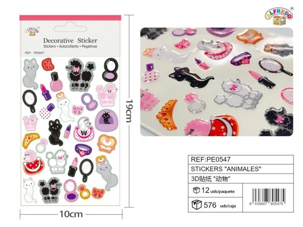 Stickers "animales" 10x19 cm - Pegatinas surtidas infantiles