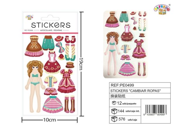 Stickers "cambia ropas" 10x19 cm - Pegatinas infantiles de vestir