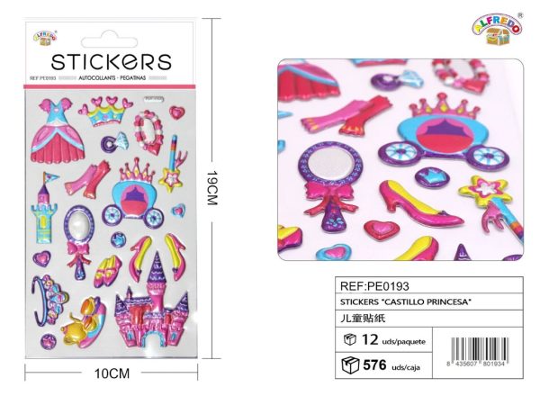 Stickers "castillo princesa" 10x19 cm - Pegatinas surtidas infantiles