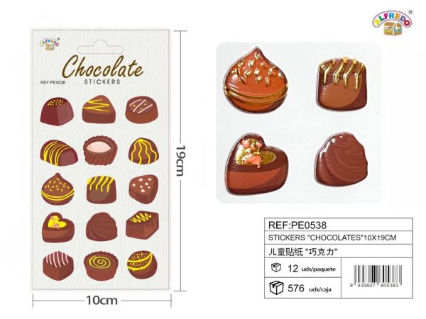 Stickers "chocolates" 10x19 cm - Pegatinas surtidas infantiles - Imagen 2