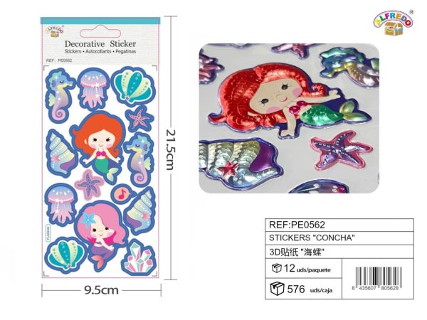 Stickers "concha" 9.5x21.5 cm - Pegatinas surtidas infantiles