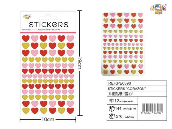 Stickers "corazón" 10x19 cm - Pegatinas surtidas infantiles - Imagen 2
