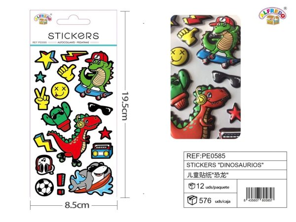 Stickers "dinosaurios" 8.5x19.5 cm - Pegatinas infantiles
