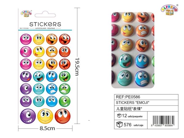 Stickers "emoji" 8.5x19.5 cm - Pegatinas infantiles