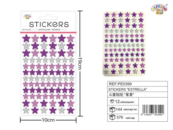 Stickers "estrella" 10x19 cm - Pegatinas surtidas infantiles