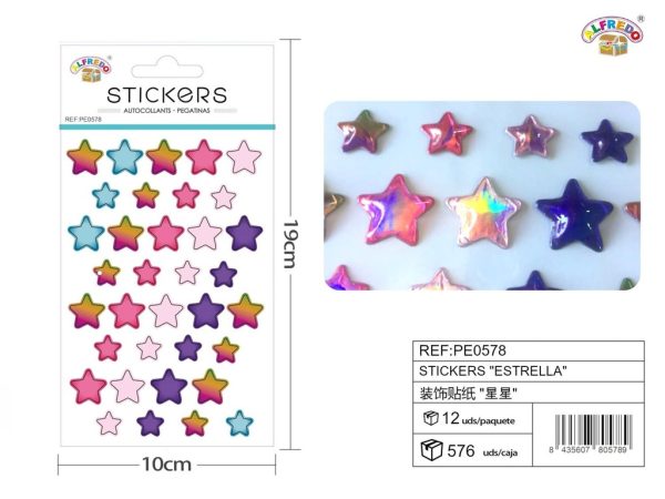 Stickers "estrella" 10x19 cm - Pegatinas surtidas infantiles - Imagen 2
