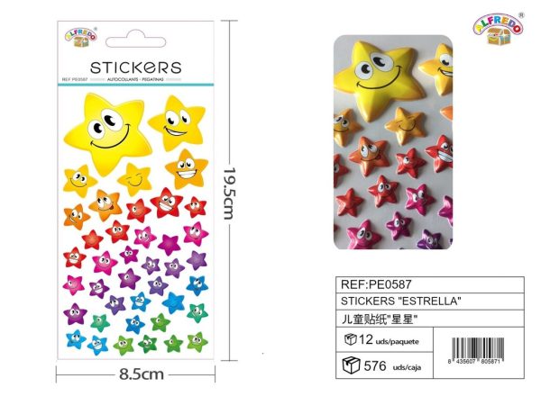 Stickers "estrella" 8.5x19.5 cm - Pegatinas infantiles