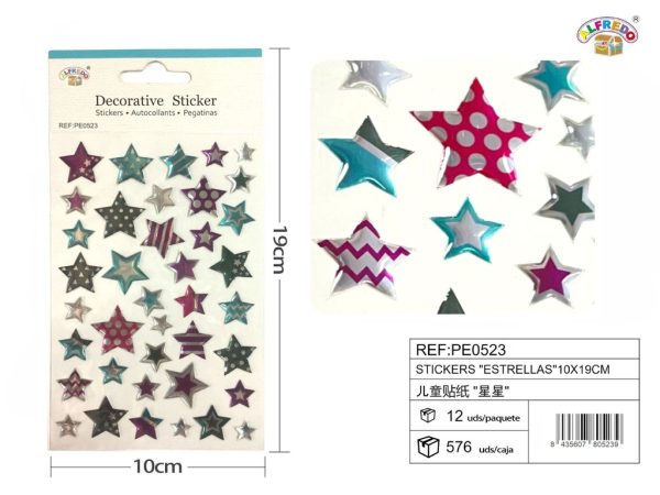 Stickers "estrellas" 10x19 cm - Pegatinas surtidas infantiles
