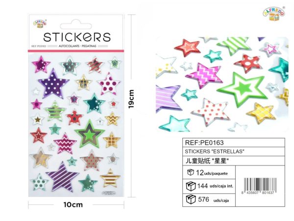 Stickers "estrellas" 10x19 cm - Pegatinas surtidas infantiles - Imagen 3