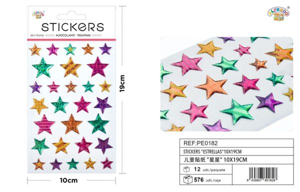 Stickers "estrellas" 10x19 cm - Pegatinas surtidas infantiles - Imagen 4