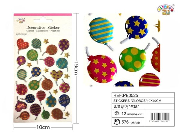 Stickers "globos" 10x19 cm - Pegatinas surtidas infantiles
