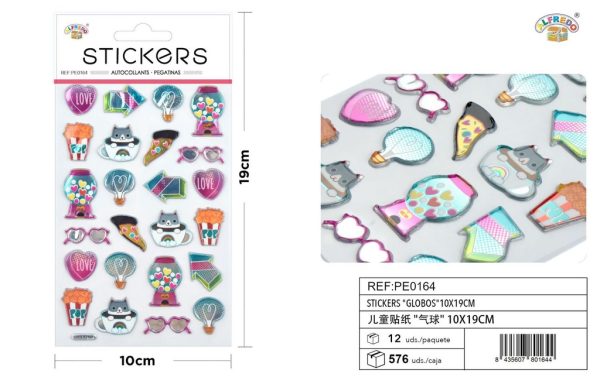 Stickers "globos" 10x19 cm - Pegatinas surtidas infantiles - Imagen 2