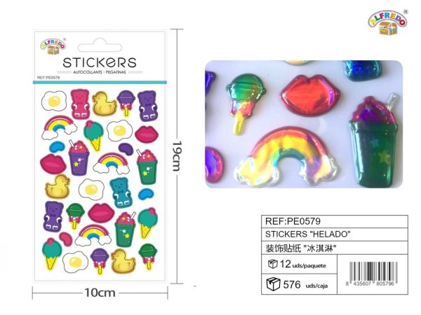 Stickers "helado" 10x19 cm - Pegatinas surtidas infantiles